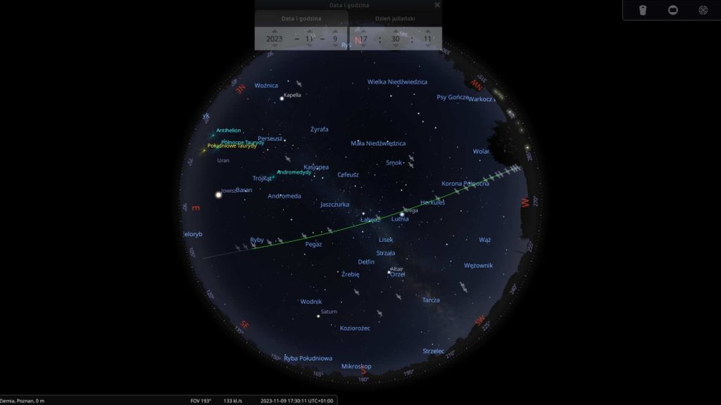 Satelity Starlink Mapa 09.11.2023