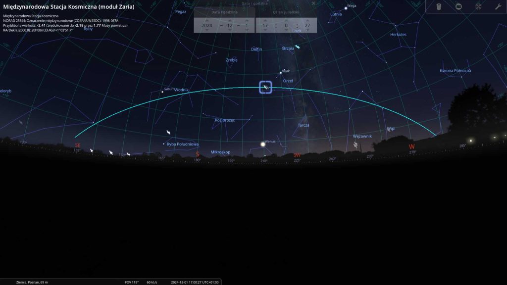 ISS - 01.12.2024 - mapa nieba