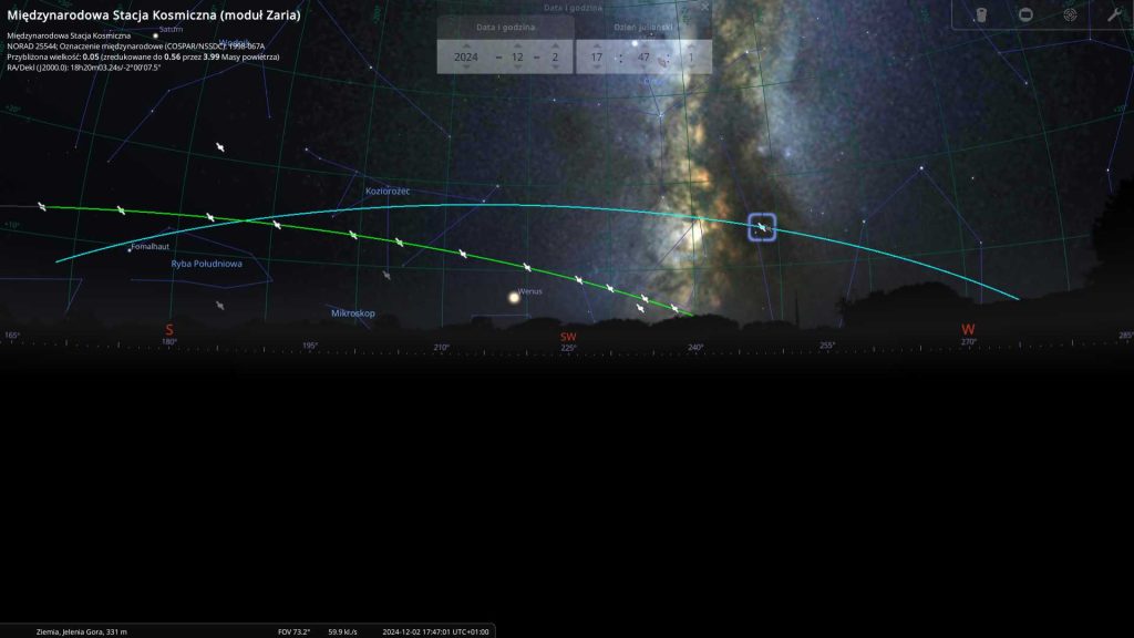 ISS - 02.12.2024 - mapa nieba
