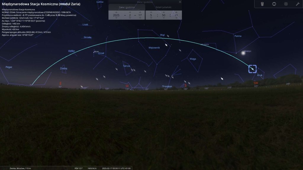 ISS - 17.02.2025 - mapa nieba