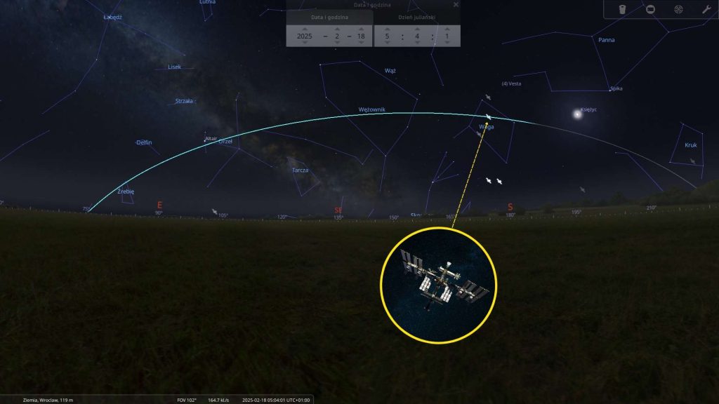 ISS - 18.02.2025 - mapa nieba