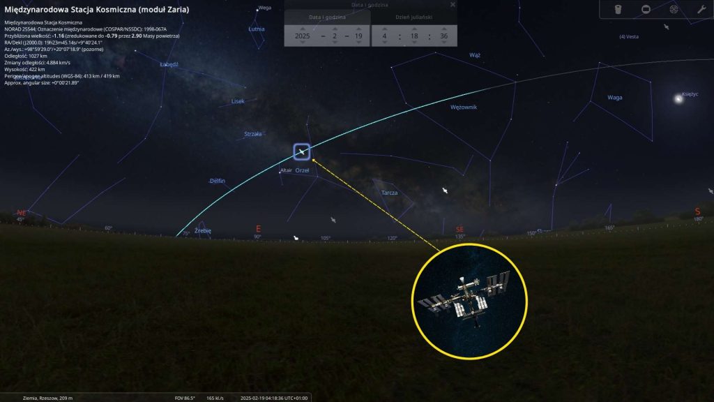 ISS - 19.02.2025 - mapa nieba