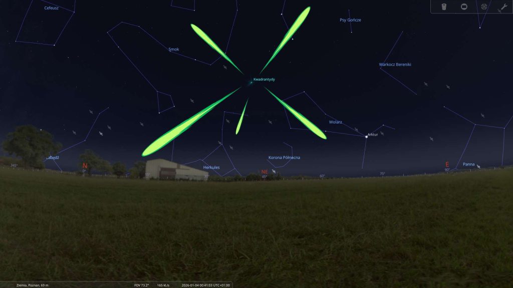 Kwadrantydy - 03.01.2026 - mapa nieba