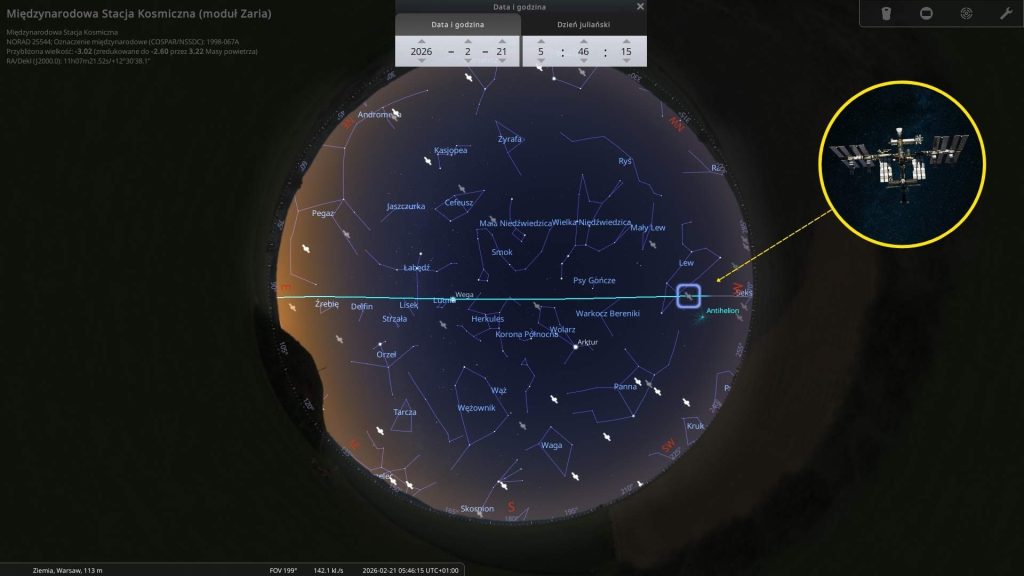 ISS - 21.02.2026 - mapa nieba