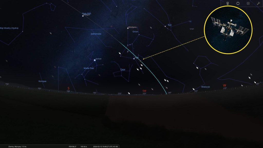 ISS - 13.03.2026 - mapa nieba
