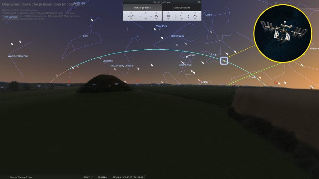 ISS - 15.03.2026 - mapa nieba