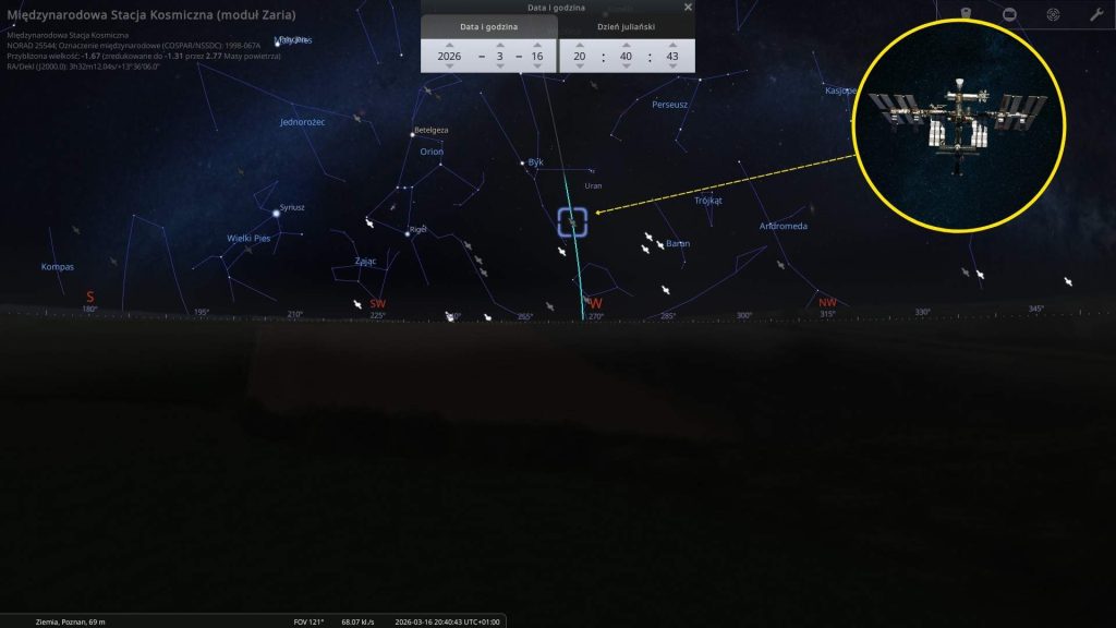 ISS - 16.03.2026 - mapa nieba