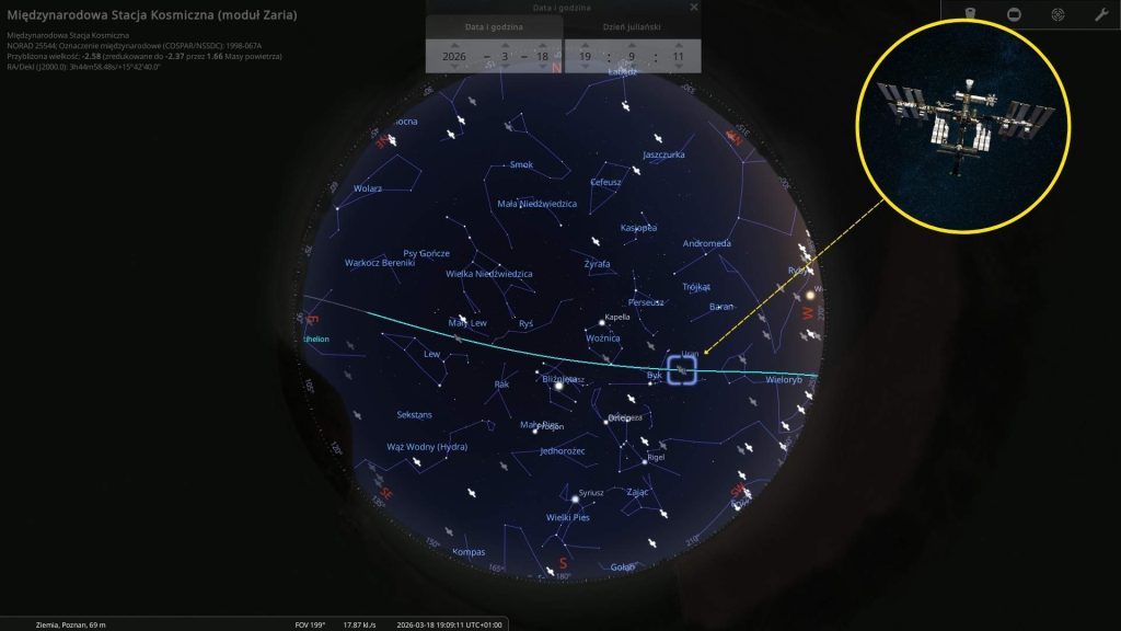 ISS - 18.03.2026 - mapa nieba