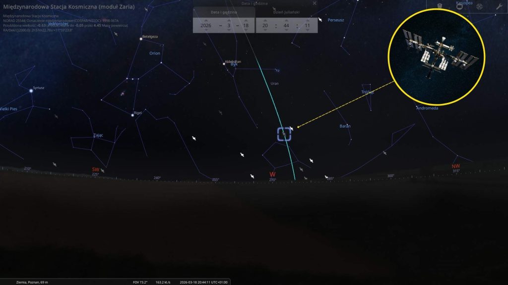 ISS - 18.03.2026 - mapa nieba