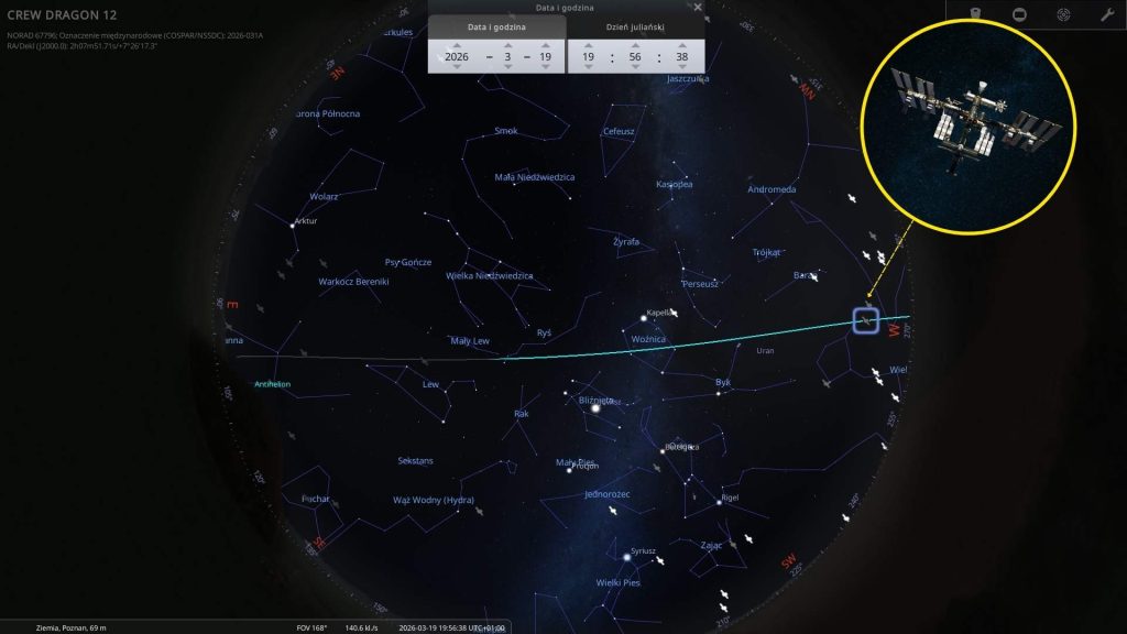ISS - 19.03.2026 - mapa nieba