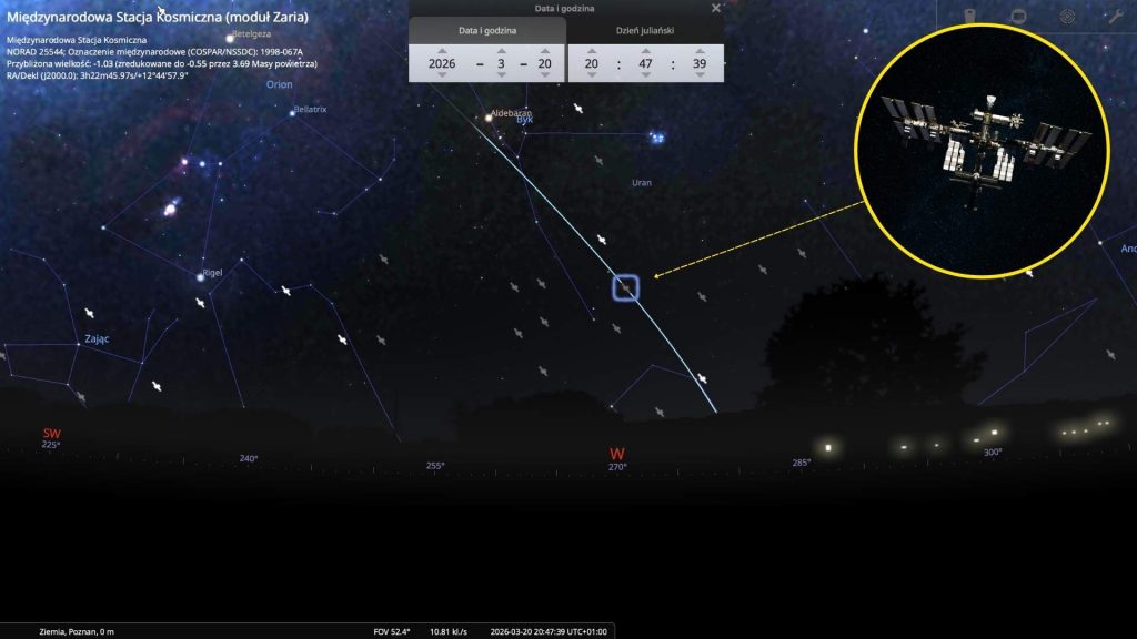 ISS - 20.03.2026 - mapa nieba
