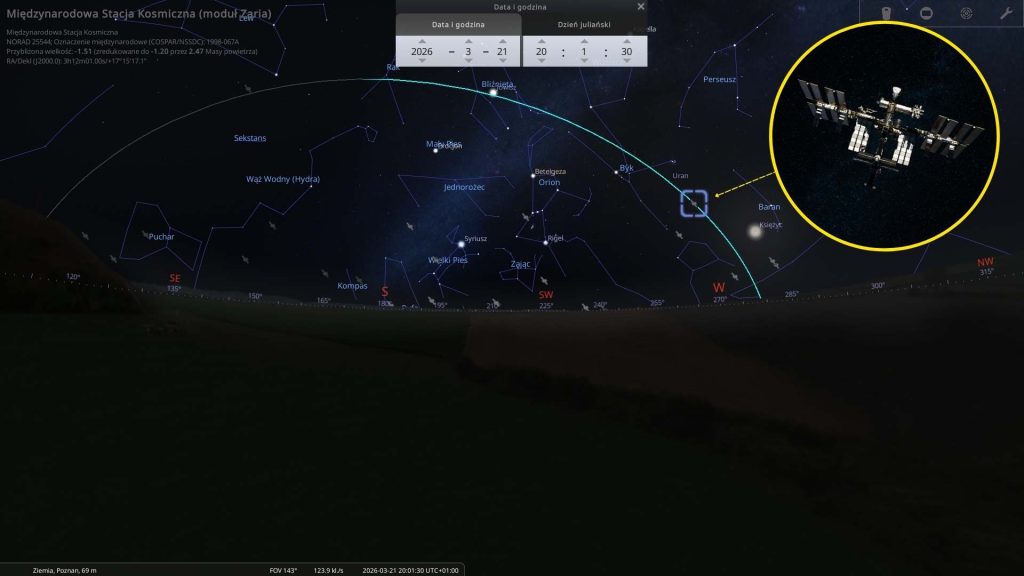 ISS - 21.03.2026 - mapa nieba