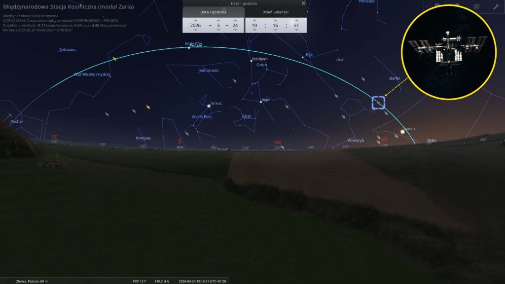 ISS - 24.03.2026 - mapa nieba