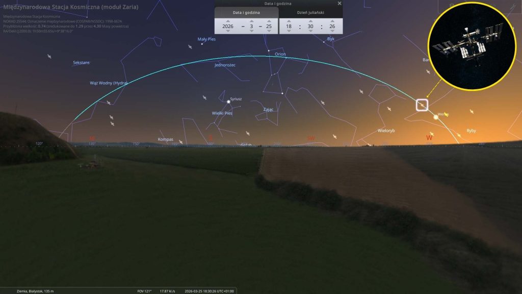 ISS - 25.03.2026 - mapa nieba