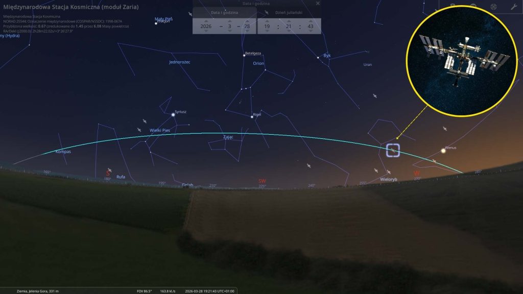 ISS - 28.03.2026 - mapa nieba