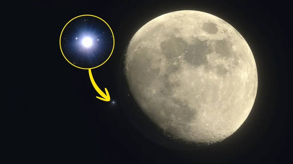 Regulus zakrycie przez Księżyc