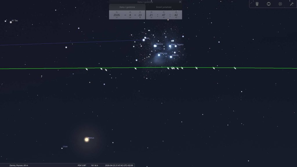 Starlinki - 23.04.2026 - mapa nieba