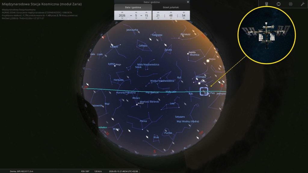 ISS - 15.05.2026 - mapa nieba