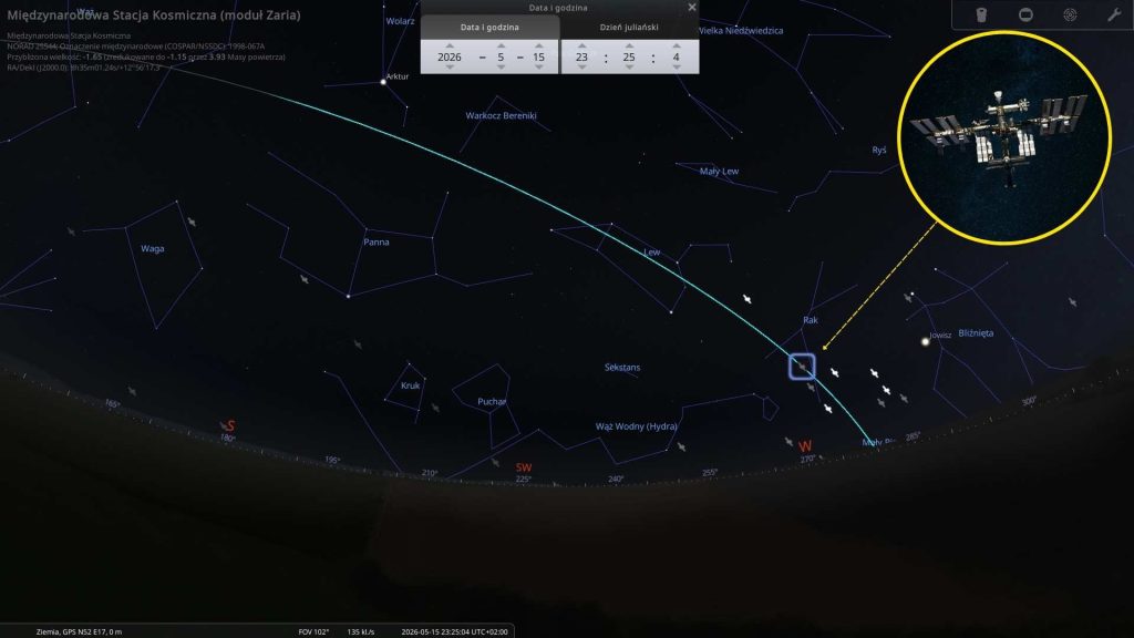 ISS - 15.05.2026 - mapa nieba